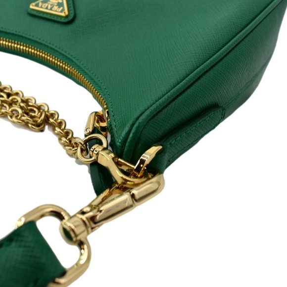 PRADA  Re-Edition 2005 Saffiano Leather Shoulder Bag Green - Picture 7 of 14